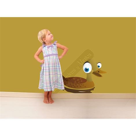 Vinilo decorativo infantil patito marrón en el lago