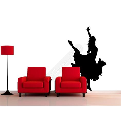Vinilo decorativo silueta bailarina flamenca
