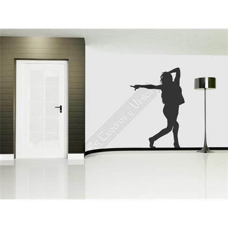 Vinilo decorativo silueta mujer baile moderno