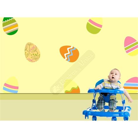 Vinilo decorativo kit de huevos de pascua pastel