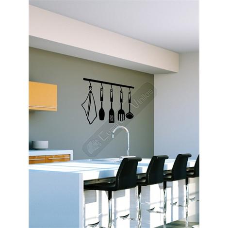 Vinilo decorativo de cinco utensilios de cocina