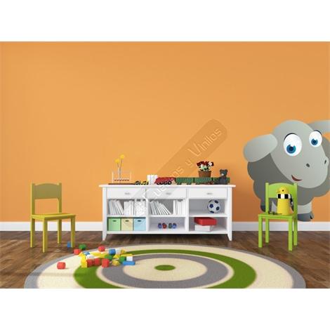 Vinilo decorativo infantil ovejita lanuda gris