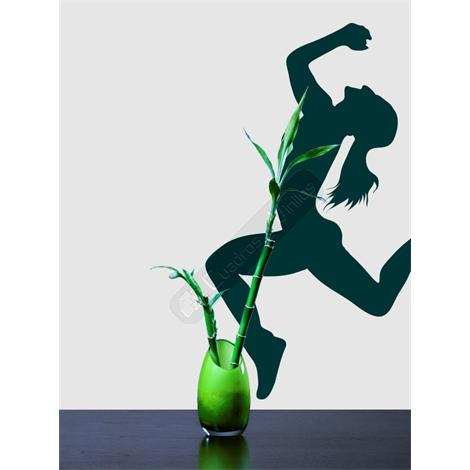 Vinilo decorativo silueta de una mujer corriendo